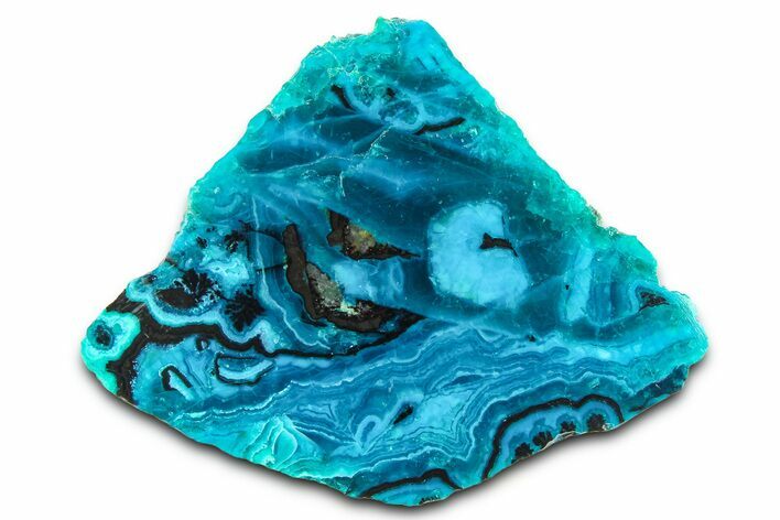 Polished Banded Chrysocolla Slice - Bagdad Mine, Arizona #378900